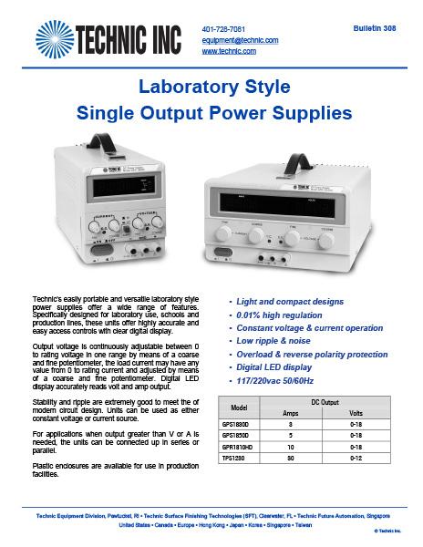 Laboratory Style Single Output Power Supplies