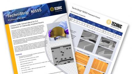 TechniStrip® NI555 Photoresist stripper for full dissolution.